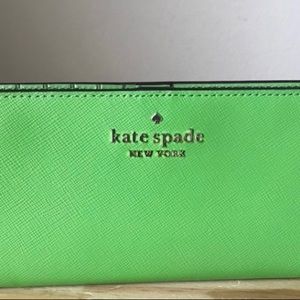 Kate spade large slim bifold wallet - turaco green NWT